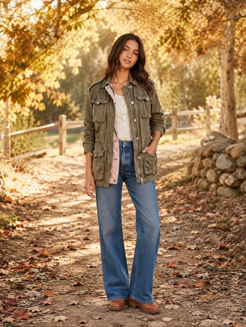 Free People Double cloth military jacket